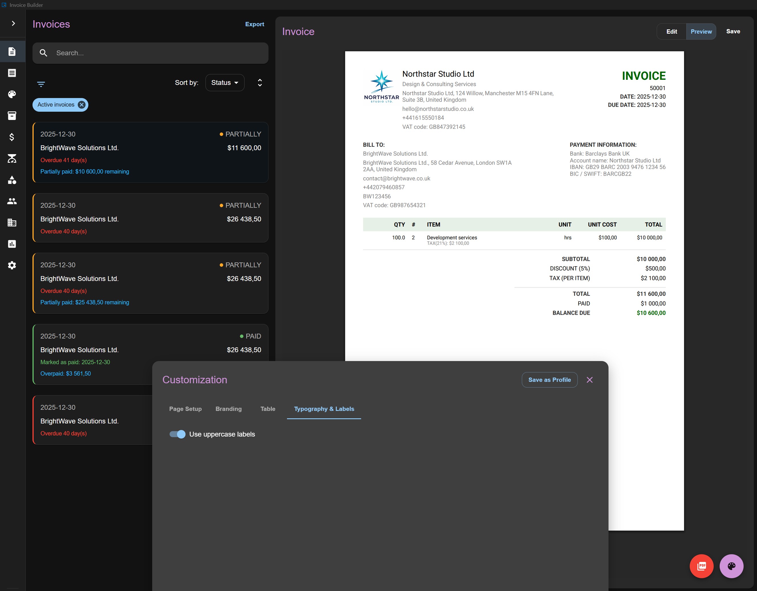 Invoices customized option 4
