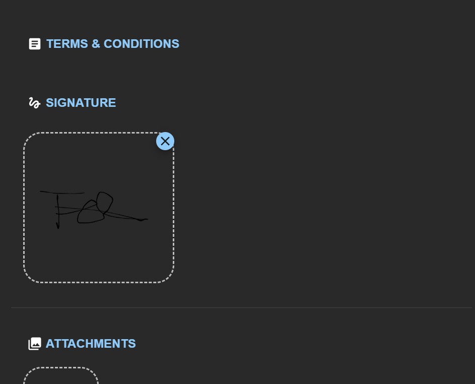 Invoice signature