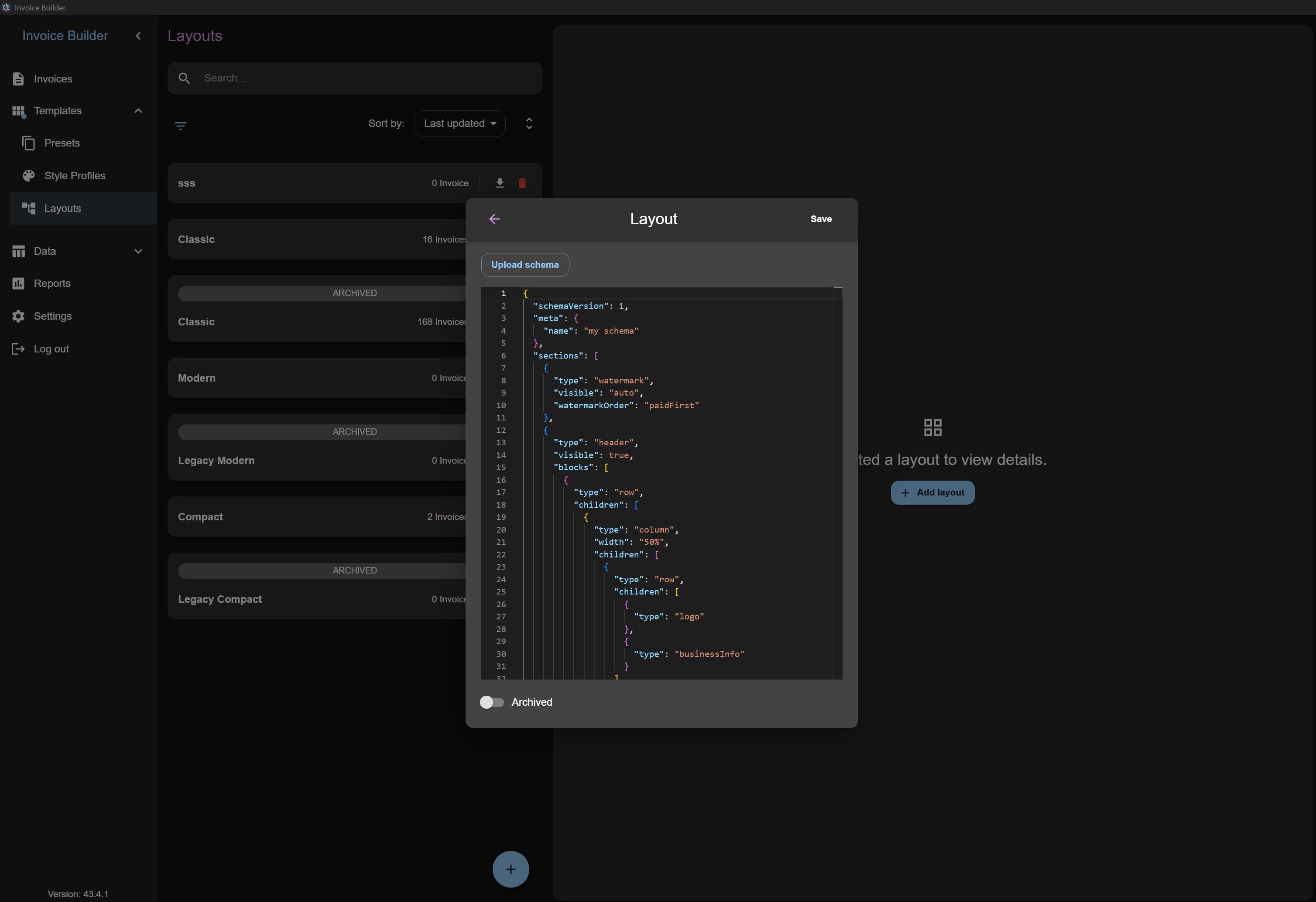 Layouts creation