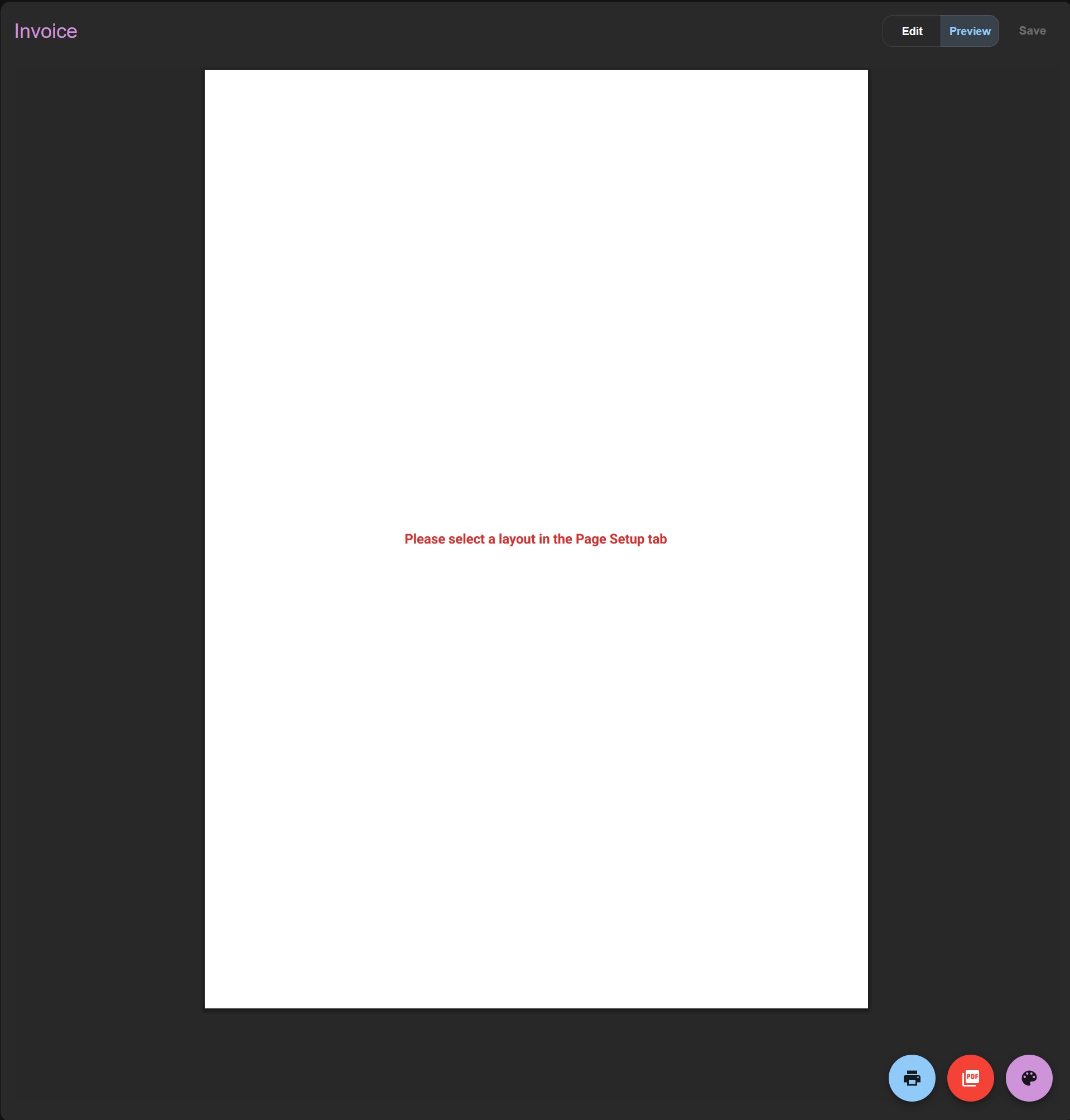 Layouts selection