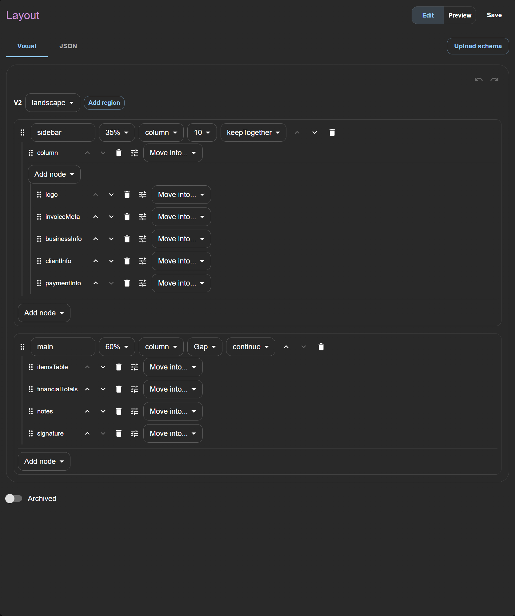 Layouts visual_builder