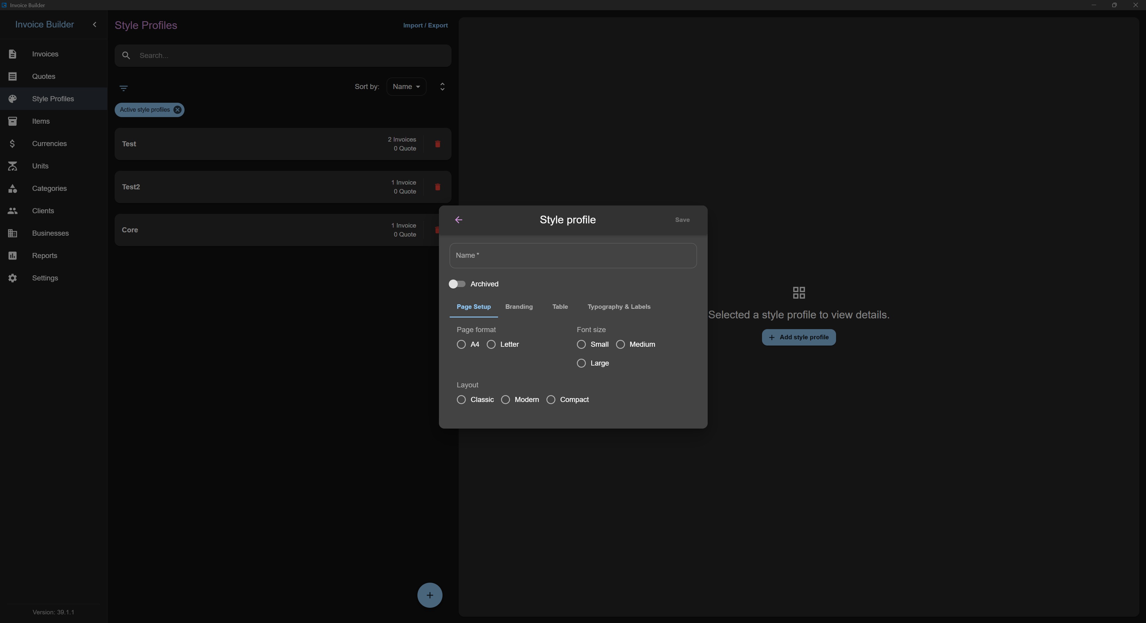 Style profile creation