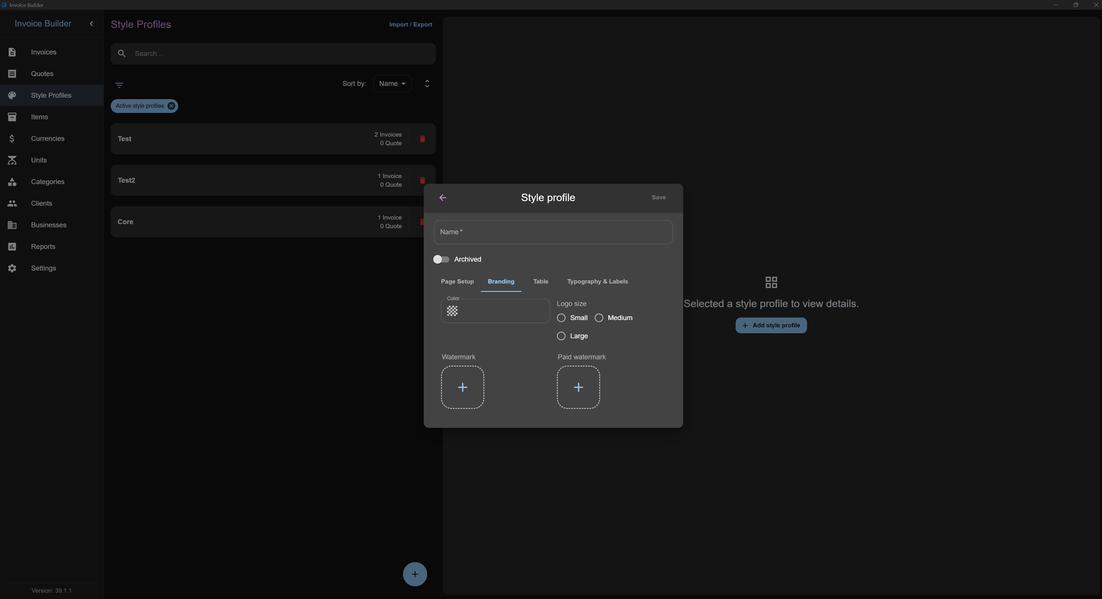 Style profile creation