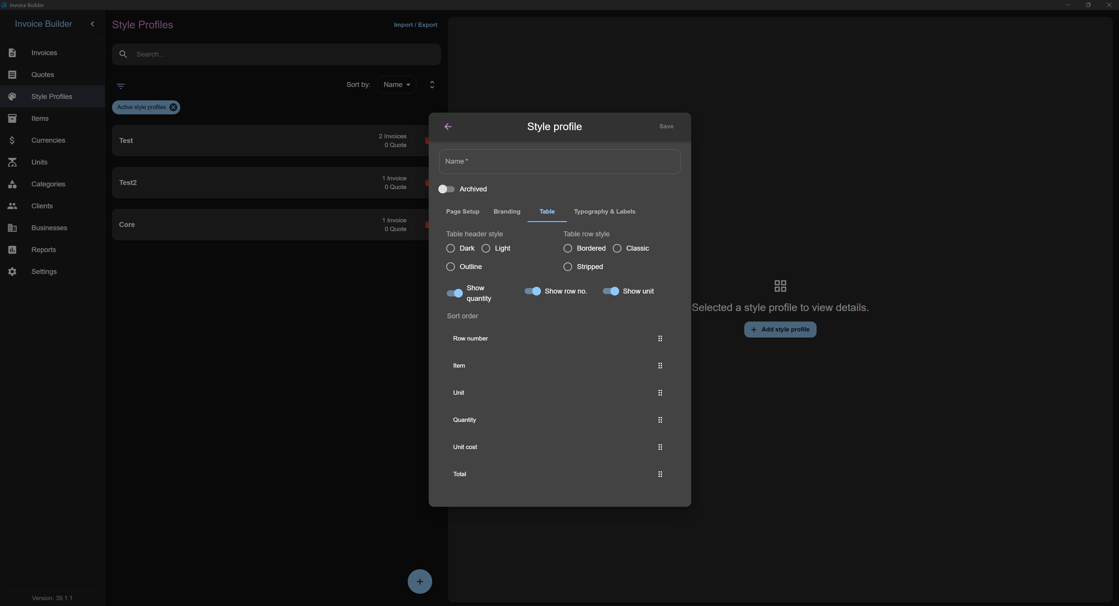 Style profile creation